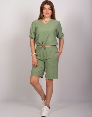 Linen Shorts Set